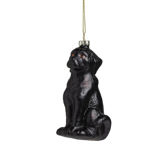 Black Lab Labrador Dog Pet Glass Ornament Animal - Picture 1 of 3